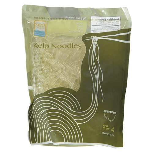 Sea Tangle Noodle Company Kelp Noodles are a sea vegetable in the form of an easy to eat raw noodle. Made of only kelp, sodium alginate and water.