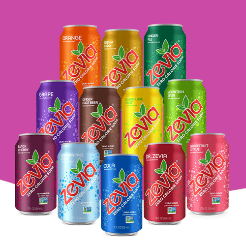 Zevia Zero Calorie Soda is calorie free, sugar free, and low carb. Sweetened with stevia leaf and made with natural flavors.